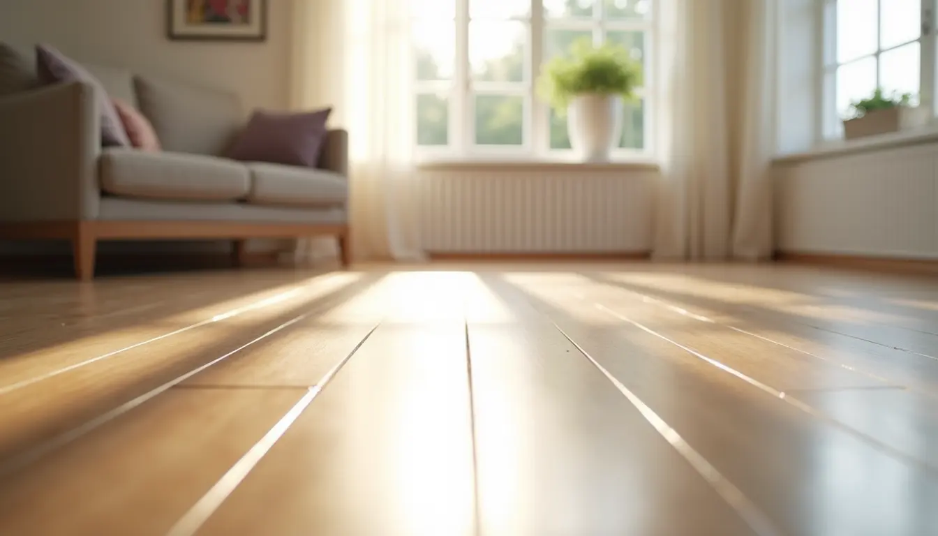 Eye-level view of a well-maintained laminate floor