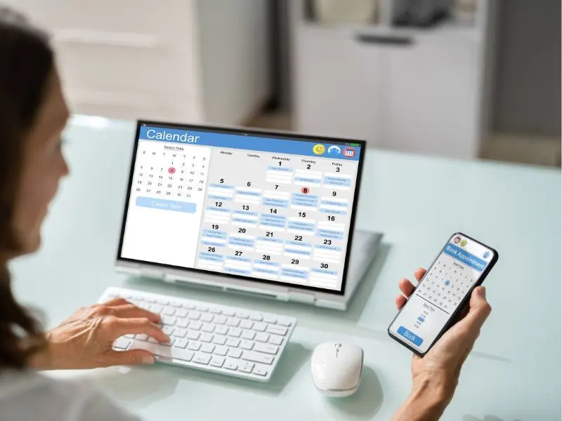 Customer booking a cleaning appointment online with Effective Cleaning Services in Dublin or Cork.