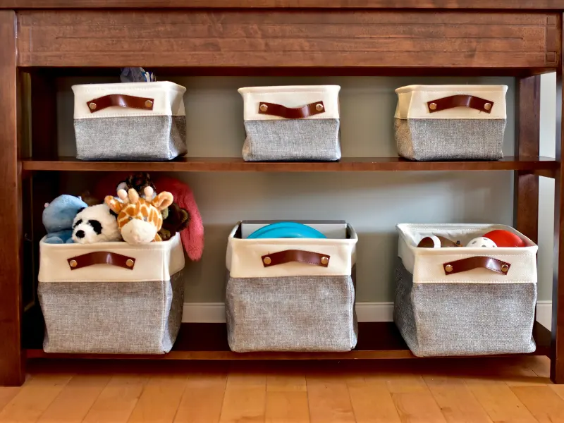 A tidy and well-organized hallway
