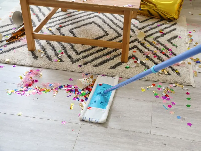 Cleaning staff removing trash and waste during a corporate event in Dublin