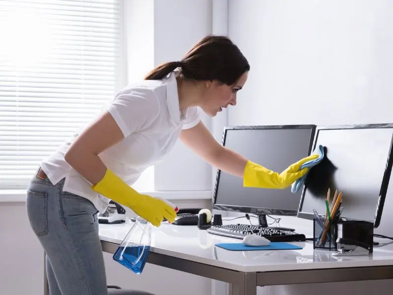Eco-friendly cleaning products used in Cork office desk cleaning